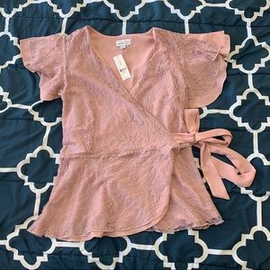 Dusty Rose Tie Blouse